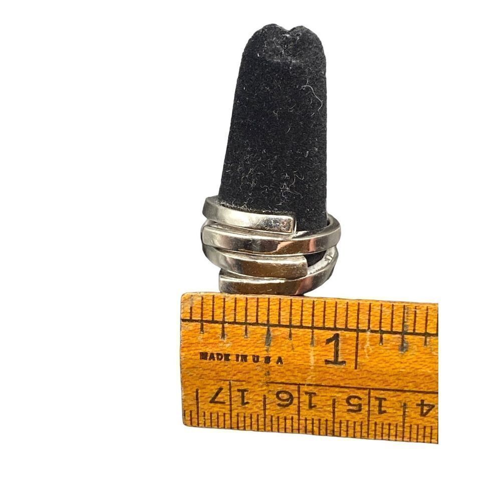 Sterling Silver 925 Interlaced Wovenringsize6.5 - image 7